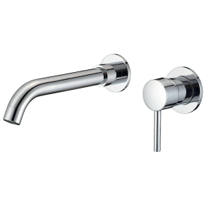 Valaz grifo lavabo empotrado redondo monomando cromado con caño de 21cm