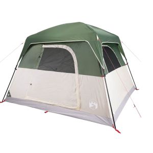 vidaXL tienda de campaña 4 personas impermeable verde