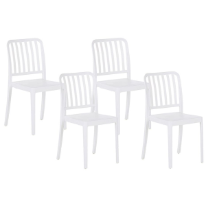 Conjunto de 4 sillas de jardín sersale material sintético blanco