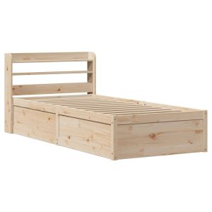 vidaXL estructura de cama con cabecero madera maciza pino 75x190 cm