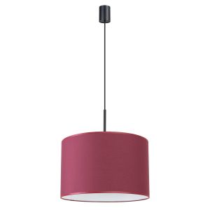 Lámpara colgante nevia 1 burdeos/negro tela/PVC 40x137x40cm