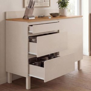 Mueble bajo de cocina beige - 1 puerta - 120 cm