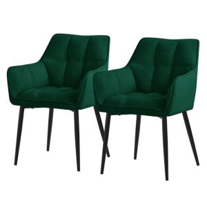 2x sillas de comedor asiento verde oscuro sillón ergonómico