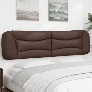 Cabecero de cama acolchado cuero sintético marrón 200 cm eso4142