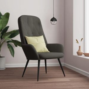 Sillón de relax de terciopelo gris oscuro qweo1607