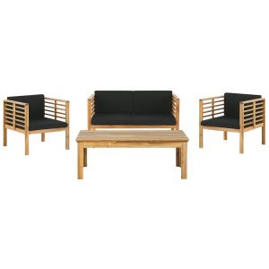 Conjunto de jardín con mesa 4 plazas pacific madera de acacia negro