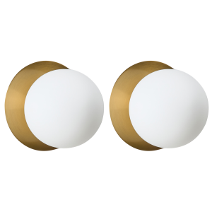 Conjunto de 2 lámparas de pared bouble metal dorado