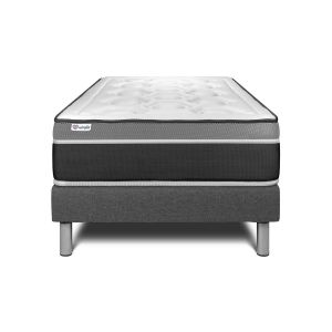 Conjunto vital care 90 x 200 cm somier kit gris