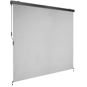 Toldo vertical con manivela, 2 soportes pared, 200x250 cm, gris claro