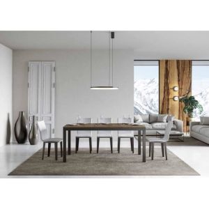 Mesa extensible nogal - metal antracita - 90x180 cm