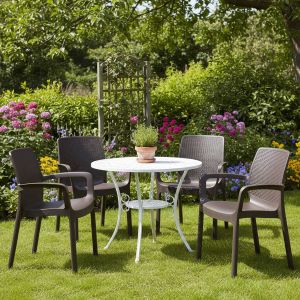 Silla para exterior anacleton, impermeable, negro antracita