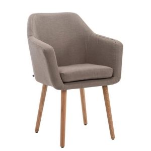 Silla tapizada retro - tela - taupe, natural