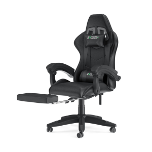 Silla gamer a con reposapiés, silla ergonómica- negra