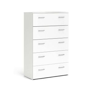 Cómoda aikol, apertura deslizante, madera blanca