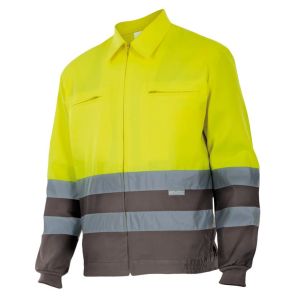 Cazadora bicolor av s gris/amarillo fl£or