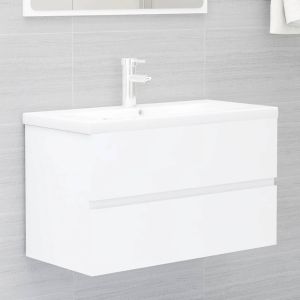 Mueble con lavabo madera de ingeniería blanco es1897