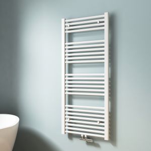 Emke radiador toallero agua caliente tubo redondo blanco 120x50cm