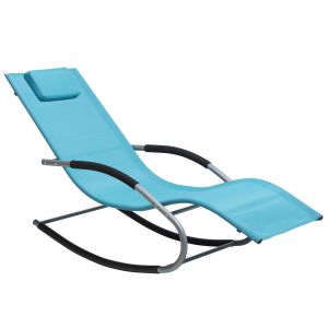 Tumbona mecedora carano metal turquesa