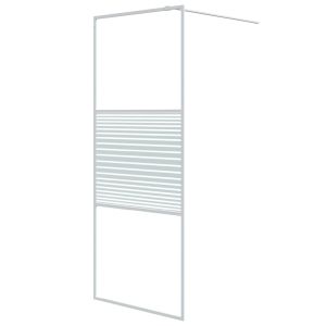 vidaXL mampara de ducha vidrio esg transparente blanco 80x195 cm