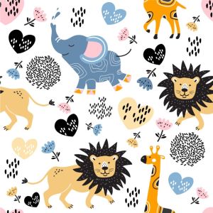 Papel pintado infantil león safari 60cm por 300cm