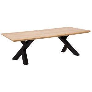 Mesa de centro de madera marrón y negra 140x70x46h cm
