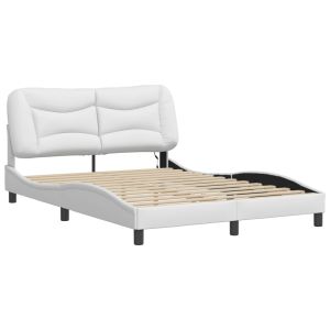 vidaXL estructura de cama con LED sin colchón hvar blanco 140x190 cm