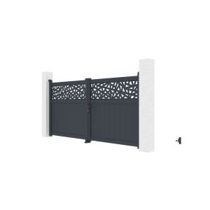 Puerta batiente ruivo 3x1,4 m + puerta peatonal + motor hicker b200
