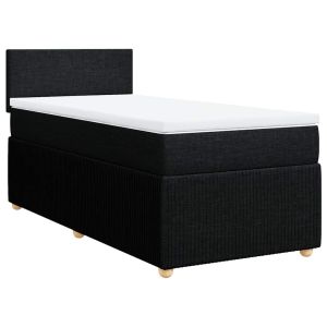 vidaXL cama box spring con colchón tela negro 80x200 cm