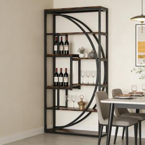 Estantería geométrica abierta salón/dormitorio oficina negro 179x80x30cm