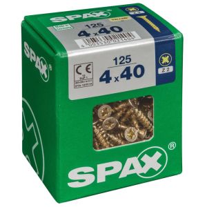 Caja 125 unid. Tornillo madera cabeza plana yellox 4,0x40mm