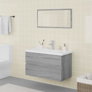 Set de muebles de baño madera contrachapada gris sonoma