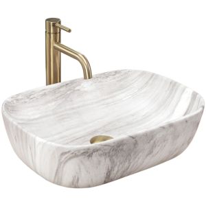 Rea lavabo sobre encimera belinda ash, 46,5x33x13,5 cm