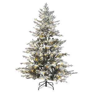 Árbol de navidad nevado LED brisco 180 cm blanco