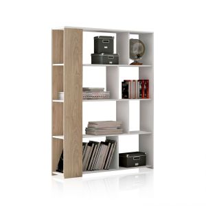 Estantería de diseño modular 174 cm landa blanco - roble