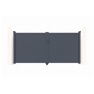 Pack puerta batiente eiger 3m h.160cm + 2 postes aluminio a. 190cm gris