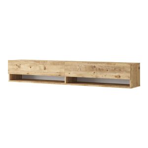 Mueble tv suspendido laitila aglomerado 180x32x30cm roble rústico [en.casa]