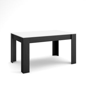 Mesa comedor, 140x90x76cm, blanco y negro