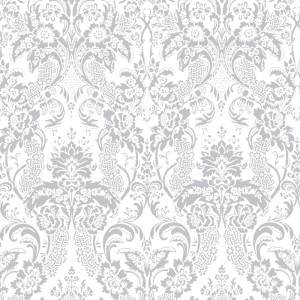 Papel pintado victoriano flores en fondo blanco 60cm por 300cm