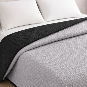 Colcha bicolor reversible gris/negro cama 90cm donegal collections