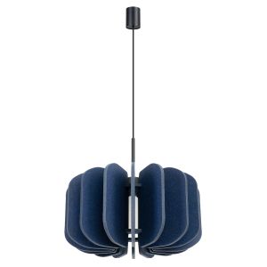 Lámpara colgante mula 1 azul marino/negro fieltro/acero 45x146x45cm