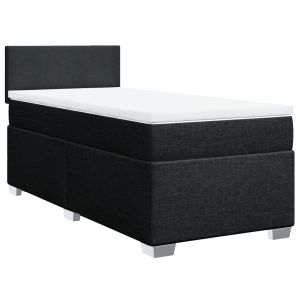 vidaXL cama box spring con colchón tela negro 90x200 cm