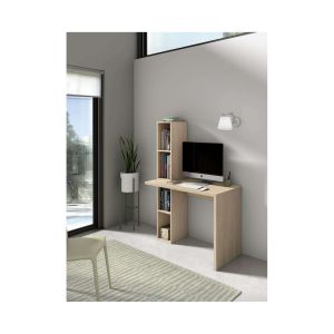 Mesa de estudio con estantería lateral funcional y moderna