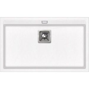 Fregadero rectangular - blanco, fácil de limpiar - 450 x 500 mm