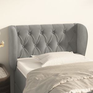 Cabecero de terciopelo gris claro 83x23x78/88 cm eso4967