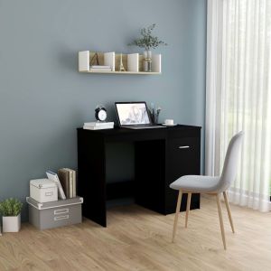 Escritorio de madera contrachapada negro 100x50x76 cm es7217
