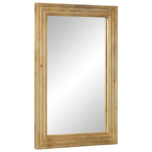 Espejo de baño madera maciza mango marrón 50x70x3 cm