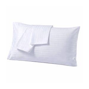 Protector almohada cremallera cutí algodón-poli  2 uds. 45x90  blanco
