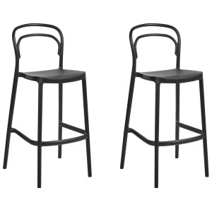 Conjunto de 2 sillas de bar de jardín porano negro