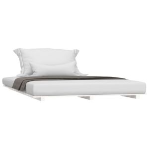 vidaXL estructura de cama madera maciza de pino blanco 140x200 cm