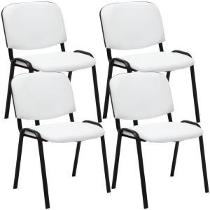 Sillas apilables ken de polipiel blancas - 4 ud.